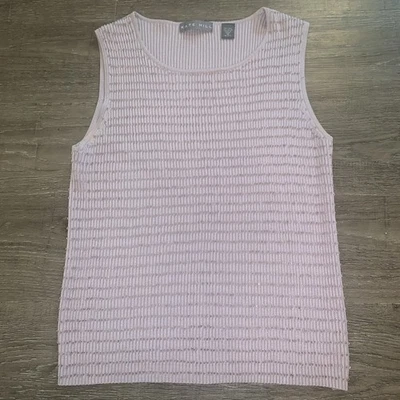 Blusa sin mangas para mujer Kate Hill beige con cuentas mezcla de seda talla M Foto 1 de 4