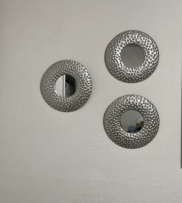 Set Of Three Silver Color Plastic Mirrors  - Image 1 of 4