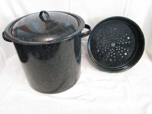 Granite Ware 15.5 Qt Steamer Pot With Rack Black - USED ONCE - Picture 1 of 5