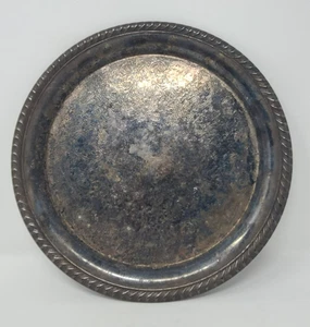 Vintage WM. Rogers Silverplate Metal Round Plate Serving Tray 10” 7324 - Picture 1 of 9