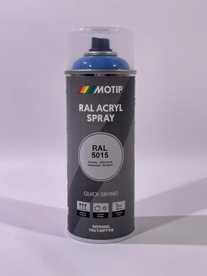 MOTIP RAL 5015 Himmelblau Glänzend Industrielack Spray Acryl 400ml 07012 Lack - Bild 1 von 4