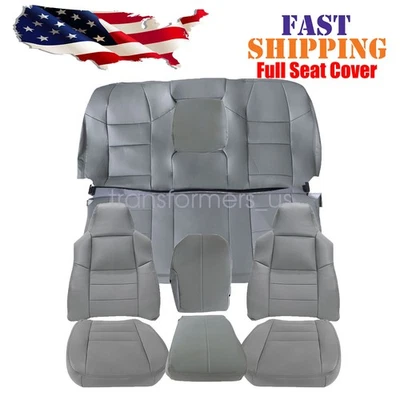For 2002-2007 Ford F250 F350 F450 F550 Lariat Perforated Leather Seat Cover Gray - Image 1 of 4