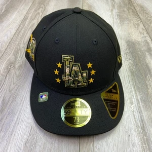 Los Angeles Dodgers New Era Armed Forces Day eng anliegende Mütze 7-3/4 schwarz niedriges Profil - Bild 1 von 8