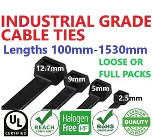 CORBATAS PARA CABLES CREMALLERAS Calidad Industrial Negro Nylon ELECCIÓN DE TALLA Y CANTIDAD - Imagen 1 de 1