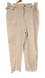 Lauren Jeans Co Ralph Lauren Women's Nwt 10 P Cream Straight Leg Fall 90s Retro - Picture 1 of 8