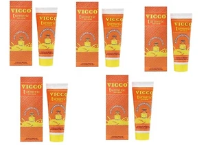 Vicco Turmeric Skin Cream 70g x 5 | Herbal Glow with Sandalwood Oil | Exp 2026 - Picture 1 of 6