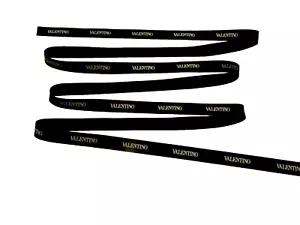VALENTINO Black & Silver Satin Gift Ribbon 2 yards NEW Beautiful! - Picture 1 of 2