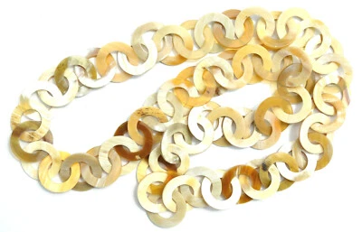 camilieri Horn Büffelhorn Halskette Kette natur beige creme weiß Hornkette NEU - Bild 1 von 4