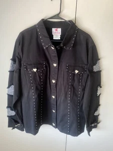 Vintage Deadstock Quacker Factory Embellished Denim Jacket - Picture 1 of 6