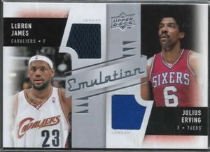 2008 Upper Deck Emulation LeBron James Julius Erving Game Used Jersey Relic E-EJ - Picture 1 of 2