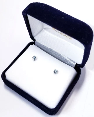 Brincos Coins quilates 14K branco 2,5 mm natural água-marinha - 0,38 g. TW. - Imagem 1 de 4