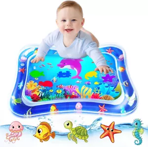 Baby Tummy-Time Water Mat Toy, Toddler Infant Baby Toy Gift, Inflatable Sensory - Picture 1 of 8