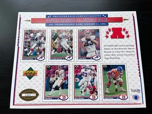 1992 Upper Deck Denver Broncos vs. Buffalo Bills Promo 8x10 Sheet LP #/30,000 - Picture 1 of 1