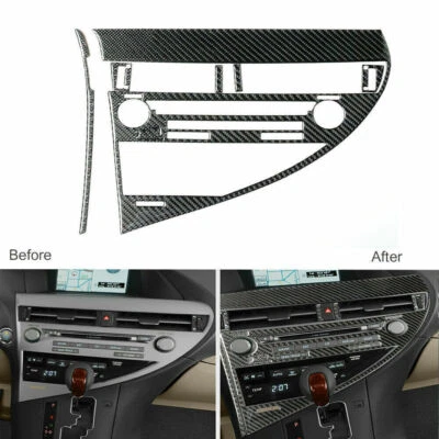 Carbon Fiber Interior CD Panel Frame Cover Trim For 2010-2012 Lexus RX350 RX450h - Image 1 of 4