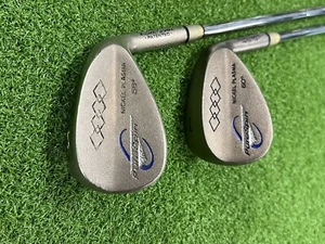 PureSpin Golf Nickel Plasma Wedge Set 56* SAND & 60* LOB Right Steel Stiff Used - Picture 1 of 7