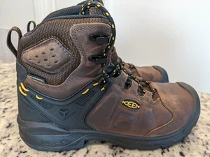 KEEN Dover 6" Hombre Talla 7 D Impermeable Fibra de Carbono Puntera Tierra Oscura Negro Seguridad - Imagen 1 de 7