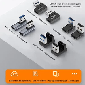USB C Adapter Type-C Fast Charging Converter USB A Male to USB Type C Female - Picture 1 of 20