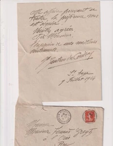 3. Juli 1907. Autogrammbrief signiert. Victor Gautron du Coudray. Literatur - Bild 1 von 2