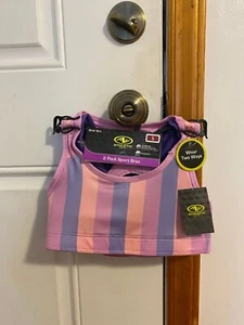NEW GIRL'S SIZE SMALL ATHLETIC WORKS 2 PACK REVERSIBLE SPORTS BRAS BAND SIZE 30 - Picture 1 of 9
