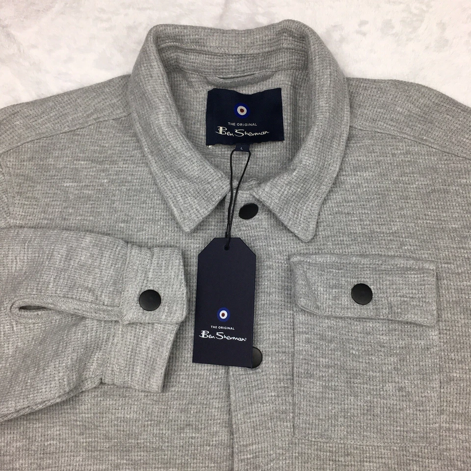 Suéter Ben Sherman Para Hombres Brezo Grande Gris Bolsillos Frontales a Presión ¡NUEVO CON ETIQUETAS! Foto 1 de 4