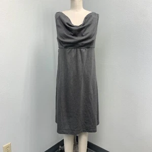 Liz Lange Maternity Dress Womens Small Sleeveless Gray Cowl Neck Polyester Blend - Picture 1 of 9