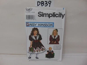 UNCUT SIMPLICITY DAISY KINGDOM PATTERN 8367 GIRL & DOLL DRESS SZ HH 3,4,5,6  NEW - Picture 1 of 3