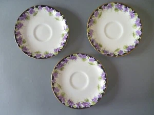Royal Doulton Violets Saucer - 5.25" or  13.5 cm - Spares - Black Trim & Gilt - Picture 1 of 10