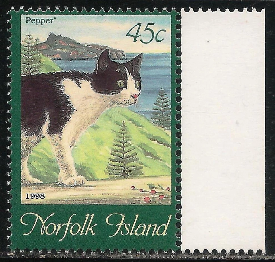 Norfolk Island #638 (A154) VF MNH - 1998 45c "Pepper" - Painting of Cat - Image 1 of 1