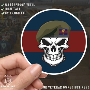 Skull with Welsh Guards Beret TRF Vinyl Sticker - 10cm - Picture 1 of 4