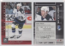 2001-02 ITG Be A Player Memorabilia Ruby /200 Ryan Tobler #445 Rookie RC