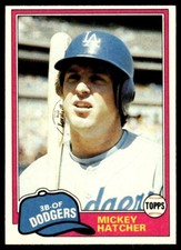 1981 Topps Mickey Hatcher Los Angeles Dodgers #289