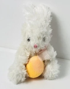 Easter Bunny Plush Stuffed White Rabbit with Egg by Anico 7" Tall Soft Fluffy - Picture 1 of 5