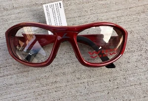 HILCO LEADER C2 Red Unisex Kids Wrap Full Rim Safety Glasses 57-16-135 Medium - Picture 1 of 8