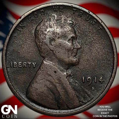 1914 S Lincoln Cent Wheat Penny  Q7983 Cover