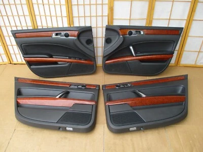 04-06 Volkswagen Phaeton Left Right Front Rear BLACK & WOODGRAIN Door Panel SET Foto 1 de 4