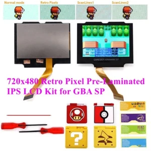 Easy Drop in V5 Pre-Laminated IPS High Backlight LCD+3D Housing Shell For GBA SP - Picture 1 of 28