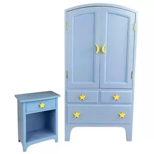 American Girl STAR ARMOIRE & NIGHTSTAND Moon & Stars Furniture Blue Closet Table - Picture 1 of 12