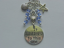 IT MATTERS TO THIS ONE STARFISH STORY KEY CHAIN BAG CHARM PURSE CLIP FOB