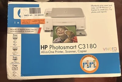 HP Photosmart C3180 All-In-One Inkjet Printer & Scanner & Copier ( 4"X6") & MORE - Image 1 of 3