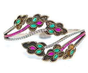 Armband Osmanisches Empire Stil 6 kt behandelter Rubin & Topas 925 Sterlingsilber - Bild 1 von 3