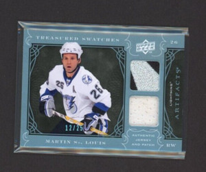 2009-10 Artifacts Treasured Swatches Jersey / Patch Blue Martin St. Louis 12/25