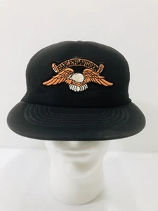HARLEY DAVIDSON - Sombrero de Camionero Parche Negro Malla Águila SnapBack De Colección Años 70-80. Raro - Imagen 1 de 9