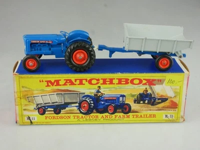 K-11A Fordson trattore e rimorchio agricolo - 81444 Matchbox King Size Lesney - Immagine 1 di 4