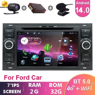 Für Ford Galaxy C/S-Max Focus Kuga Transit Android 14 Autoradio DVD/CD GPS Navi - Bild 1 von 4