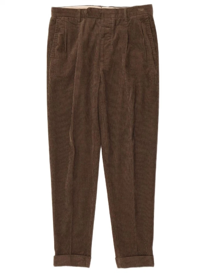 Pantalone uomo GUTTERIDGE velluto a coste conico IT 46 Small W32 L30 marrone cotone BV02 - Immagine 1 di 3