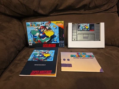 SUPER NINTENDO SNES SUPER MARIO WORLD RETURN TO DINOSAUR ISLAND TIMEWALK CIB  - Image 1 of 4