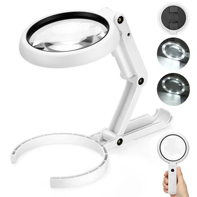 Lámpara de Mesa Lupa 5X 11X Plegable Portátil LED Lupa con Soporte  Foto 1 de 4