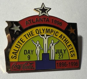 1996 ATLANTA OLYMPICS - "SALUTE THE OLYMPIC ATHLETES" -- DAY 9 -- COCA-COLA  PIN - Picture 1 of 2