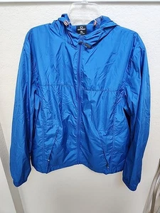 SCOTTeVEST Jacket Mens Size XL BlueWindbreaker Hooded Full Zip Pockets Travel - Picture 1 of 5