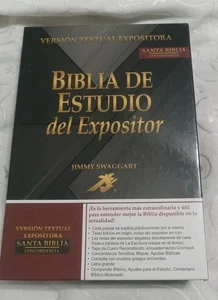 Biblia De Estudio del Expositor Jimmy Swaggart tapa cuero con indice - Picture 1 of 5